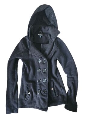Manteau style caban avec capuchon – Taille S 🖤